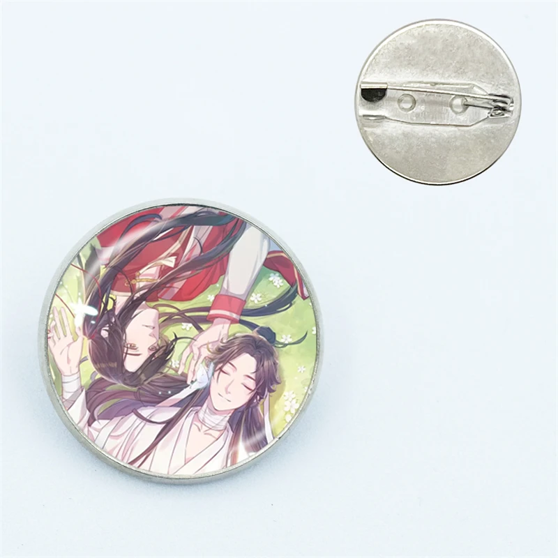 Anime Tian Guan Ci Fu Hua Cheng Xie Lian Cartoon Cosplay Badge Brooch Glass Pin Fashion Jewelry Accessories Gifts