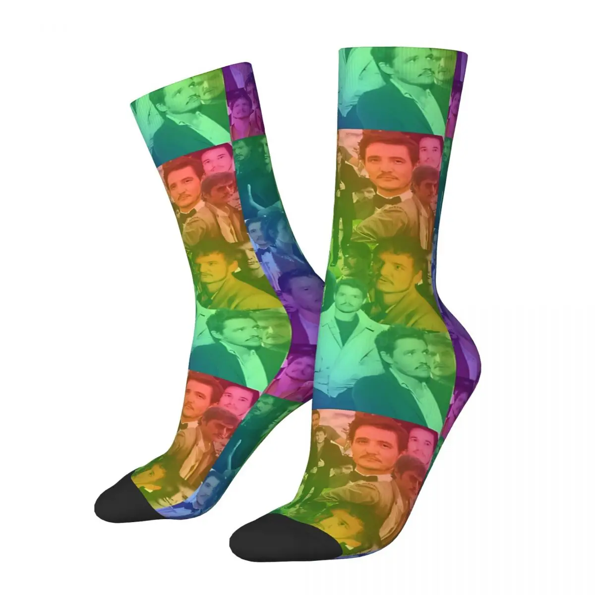 Rainbow Collage Colors Pedro Pascal Socks Sports 3D Print Boy Girls Mid-calf Sock