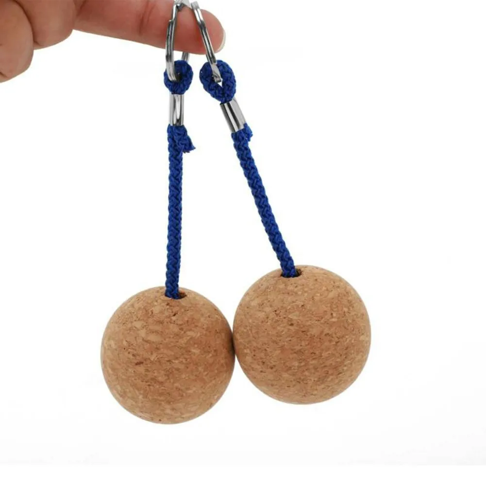 2-Pack 50mm Floating Cork Ball Key Ring Sailing Boat Float Buoyant Rope Ultraweight Wooden Keychain Keyring For Kayak Parts