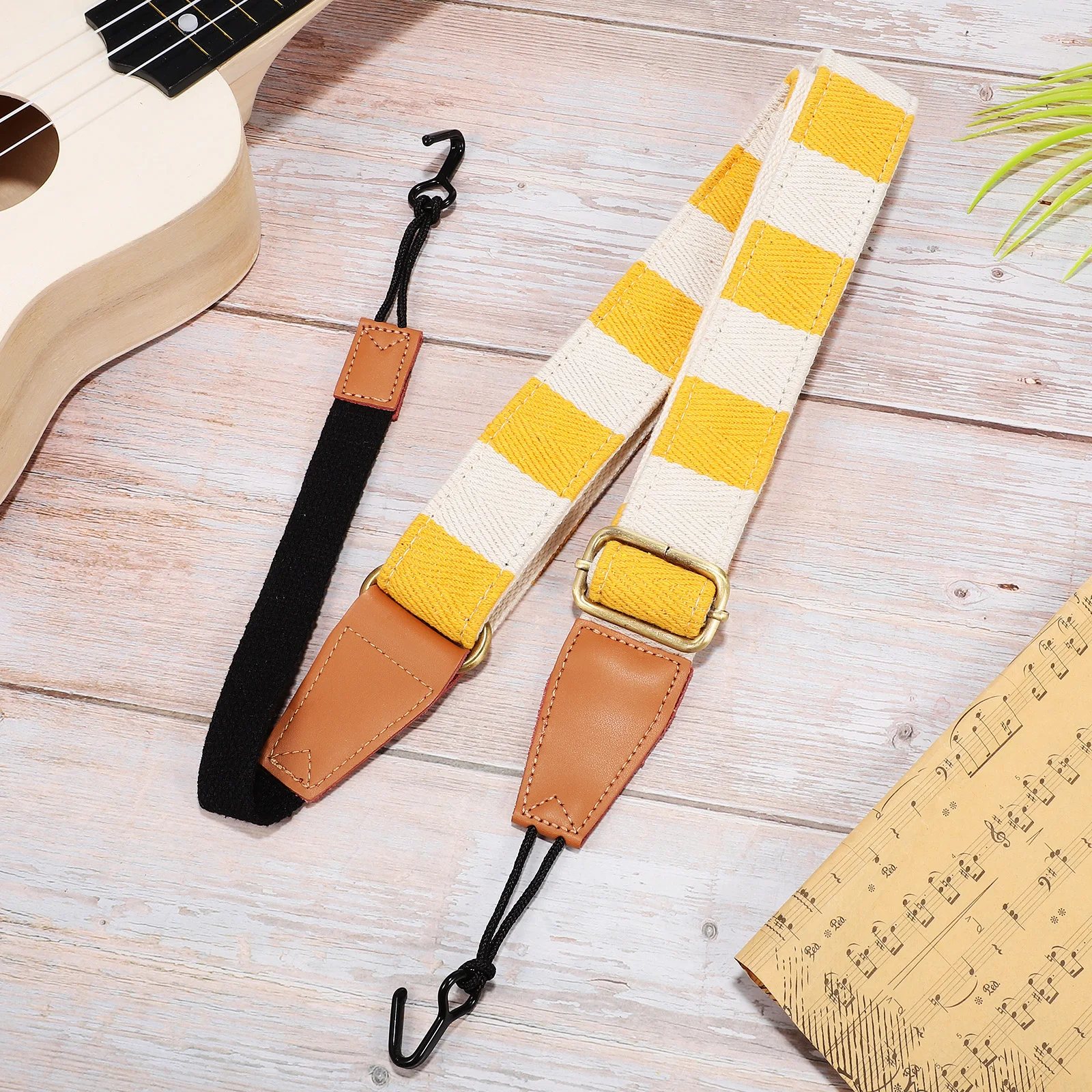 

Ukulele Strap Accessories for Beginners Cotton Guitar No Drill Tenor Adjustable
