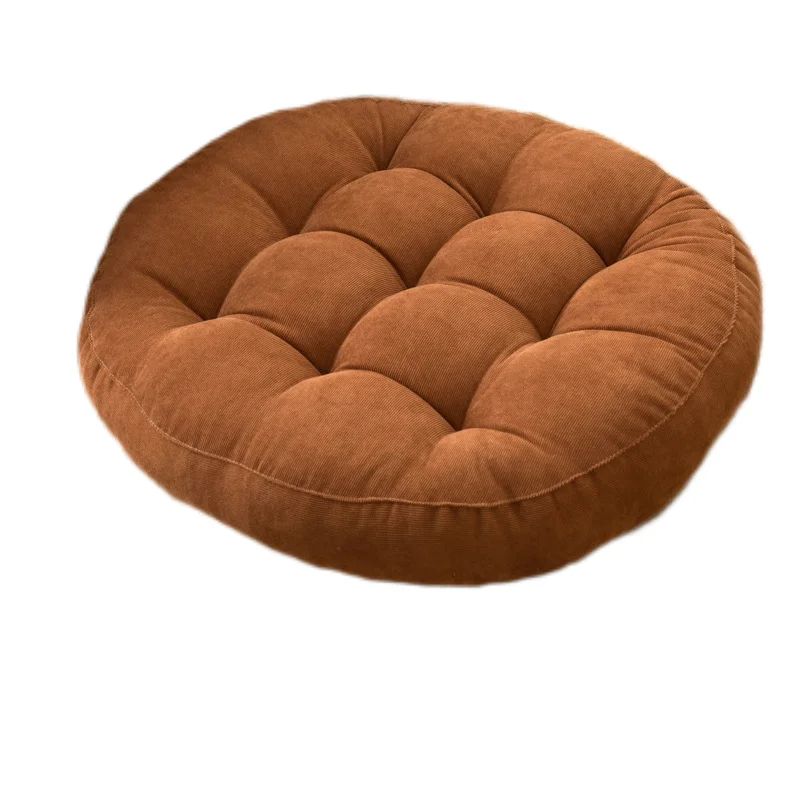 Round Large Floor Seat Pillows Gray Tufted Corduroy Cushions for Outdoor Yoga Tatami Chair Pad Casual Seating Reading Cushion 방석 image 3
