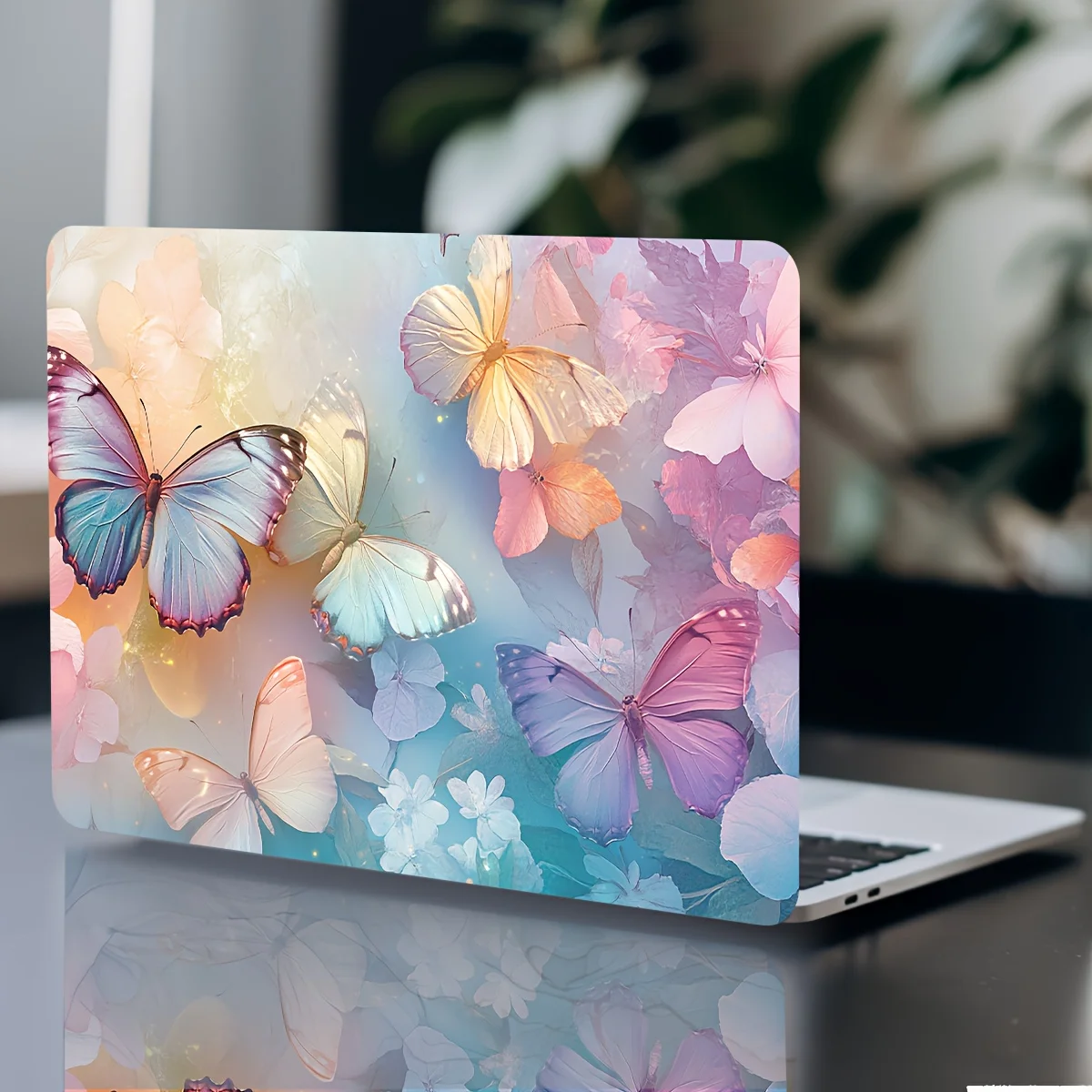 

Butterfly Themed Laptop Film Set (2 Pieces), made from scratch-resistant vinyl. These vibrant pink-colored decals are