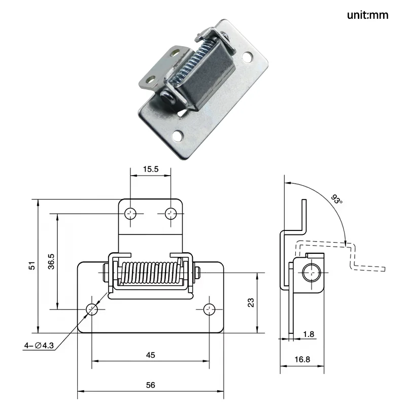 7pcs 90 Degree Automatic Reset Elastic Limit Hinge for Industrial Electrical Automation Mechanical Door Positioning Equipment