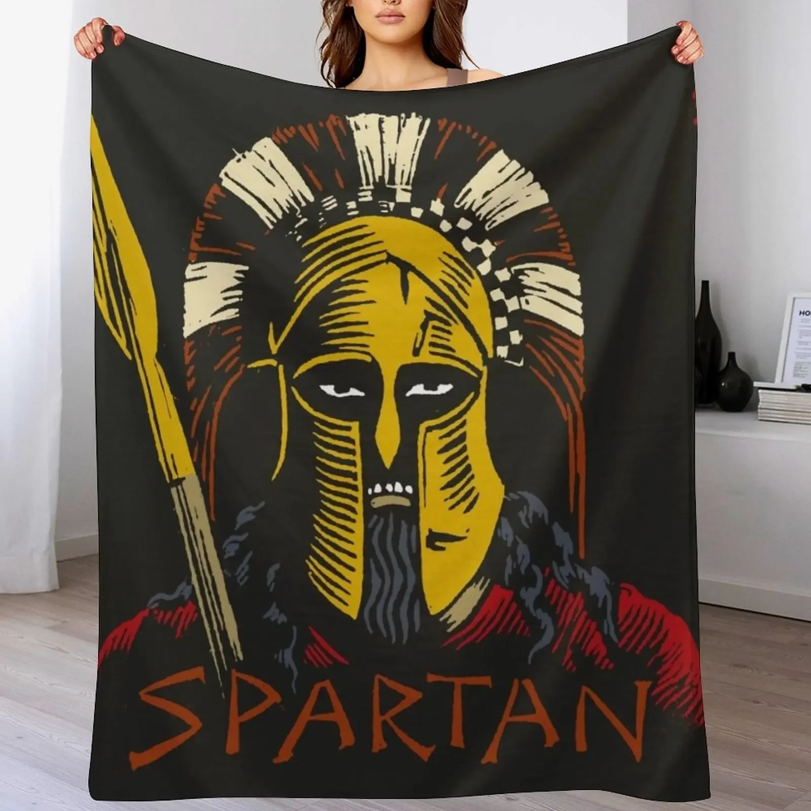 

Spartan Throw Blanket Cute Plaid Soft Big Bed covers Blankets