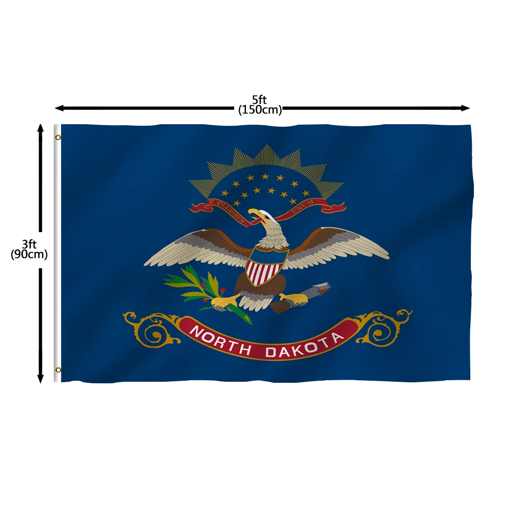 Flagnshow 100% Polyester USA America State of North Dakota Flags