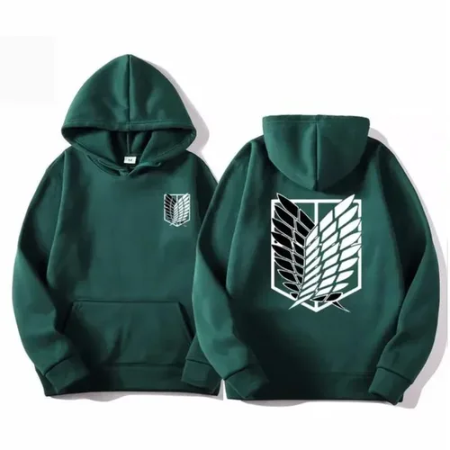 Imagen 1 del producto Sudadera con capucha de Attack on Titan para hombre, sudaderas con capucha de Anime para hombre y mujer, ropa de calle, jersey Harajuku Shingeki No Kyojin, sudaderas con capucha, ropa
