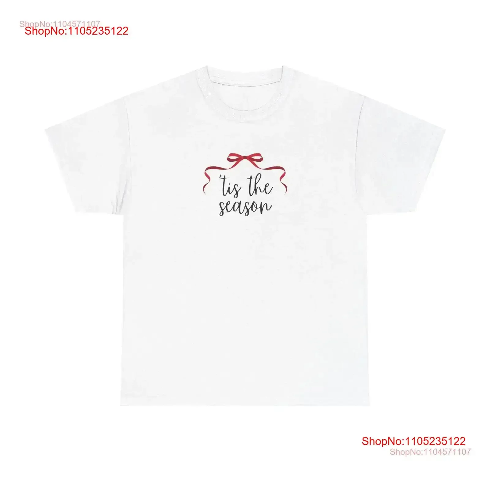 تي شيرت Tis The Season لعيد الميلاد المجيد اللطيف مع فيونكة كوكيت للعطلات السعيدة سانتا كلوز ملابس الشارع المغسولة العتيقة #1