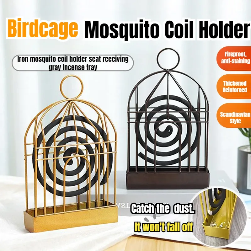 Iron Mosquito Coil Stand Receiving Ash Mosquito Coil Tray Creative Mosquito Coil Box Hangable Mosquito Incense Burner Home Use