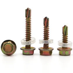 M5*20-80mm Color Zinc External Hexagon Drilling Self Drilling Screws Dovetail Screw Padded Blacksmith Screw