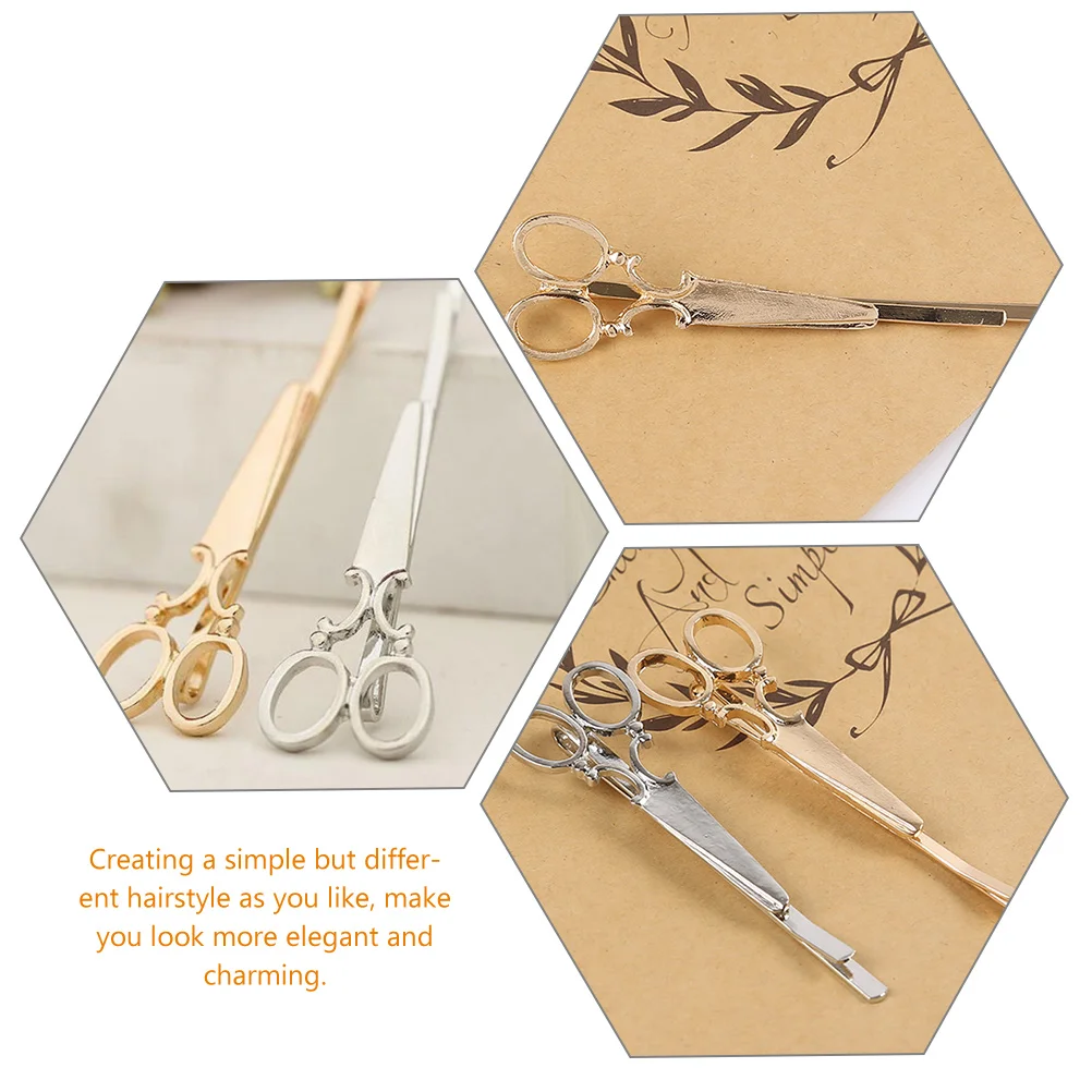 

7pcs Hairpin Clips Retro One Word Clamp Scissor Barrettes Women Accessories Hair Styling Daily Use Special Occasions Wedding