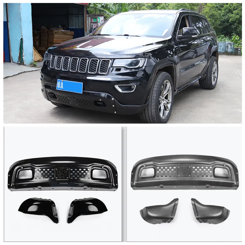 

For Jeep Grand Cherokee 2014-2021 High Quality ABS Gloss Black Car Front Bumper Diffuser Protector Guard Skid Plate