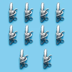 20Pcs Alloy Antique Silvery Charms Chainsaw Pattern Pendant Simulation Daily Tools Accessories For Jewelry Making Findings Craft