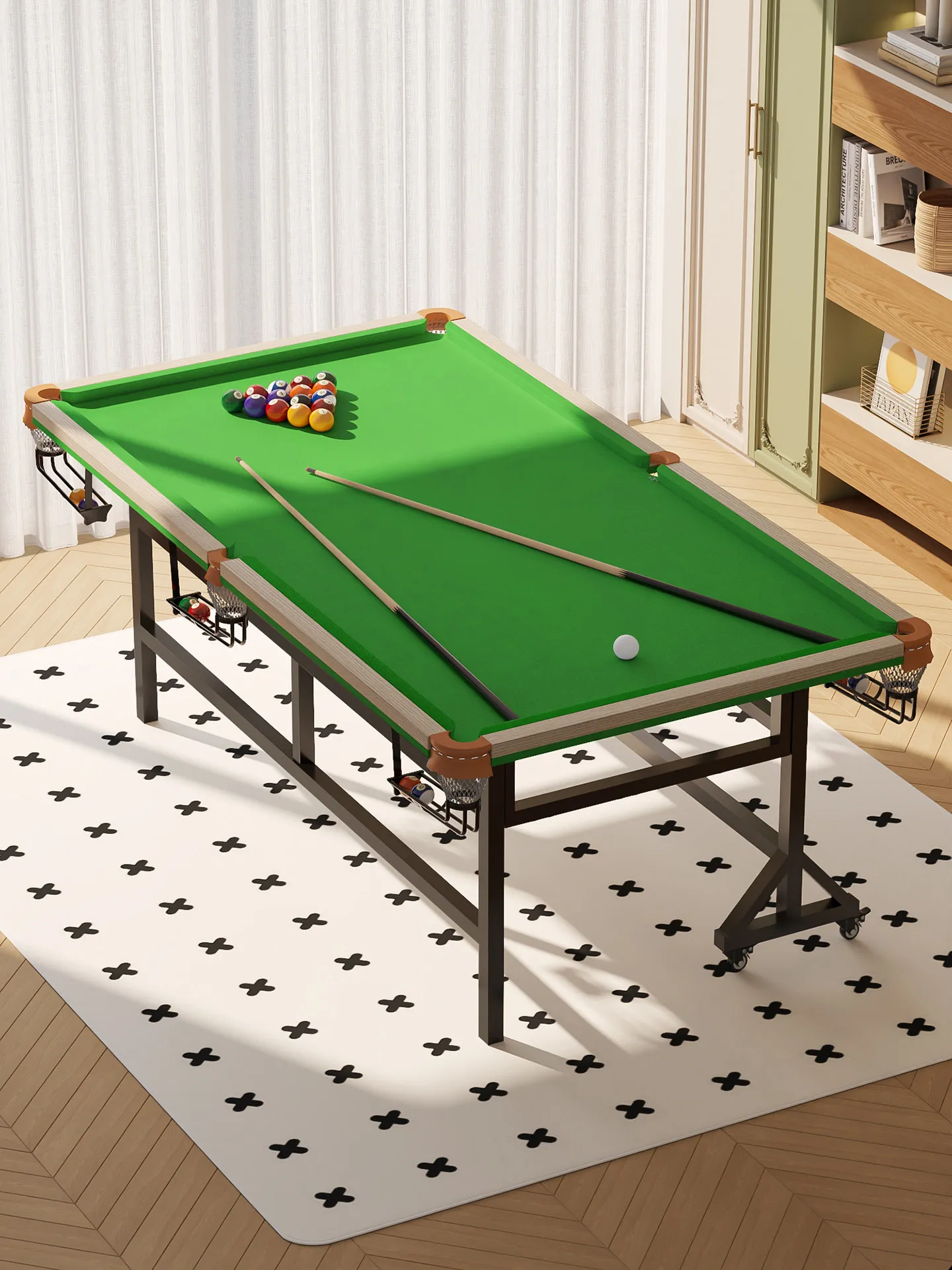 Pool table Household five-point adult foldable mid-eight snooker professional indoor pool table Children's practice table