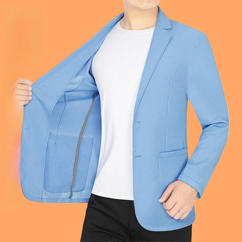 

Comfortable Summer Sun Protection Ice Silk Men's Casual Suit Top Dad Jaet Qui Dry Western Sle Clothing Casual Faion