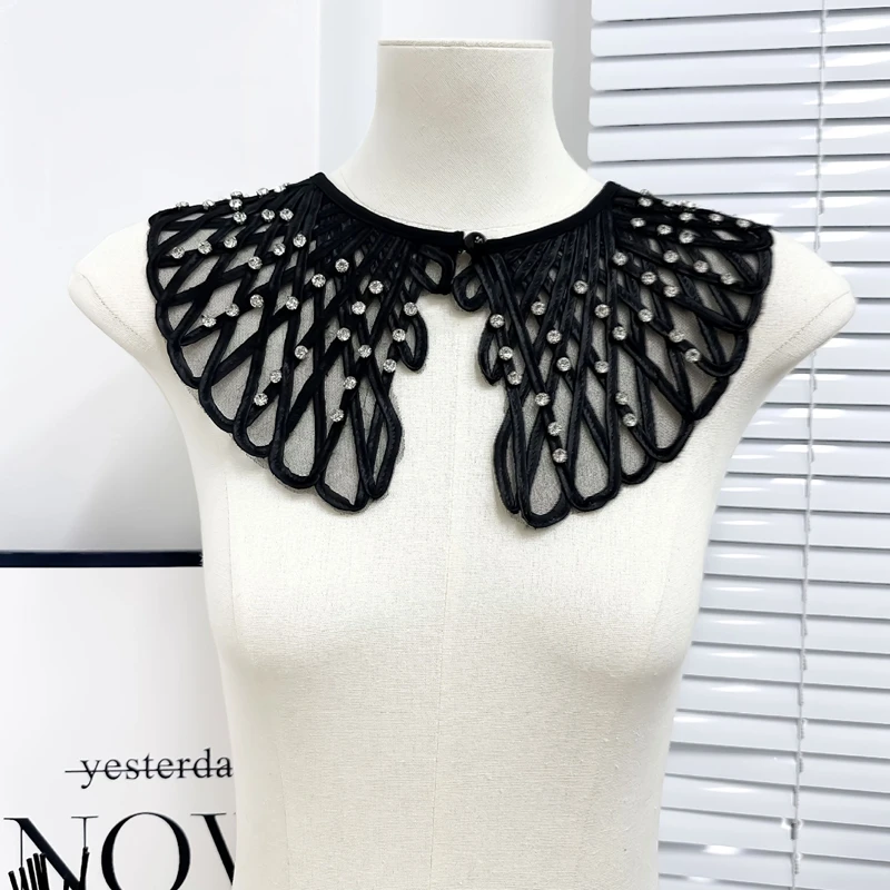 Fashionable hollow mesh lace embroidery nail bead diamond collar decoration collar accessories