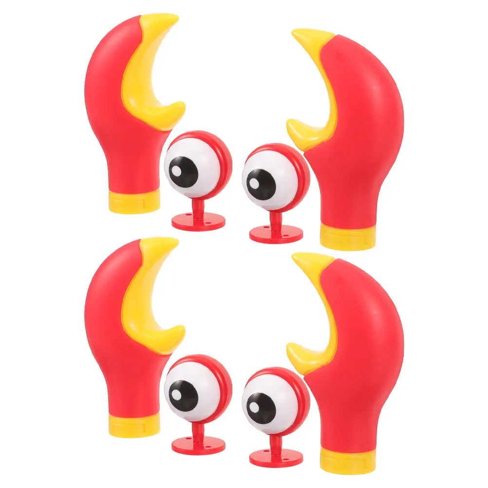

2 set Crab Decor Abs Horns Googly Eyes For Motorcycle E-Bike Stick On Decorations Easy Install Durable Motorcycle Gear