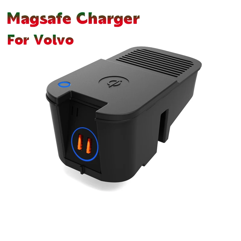 

Magnetic Attraction Wireless Charger For Volvo xc90 xc60 s90 s60 v60 v90 Magsafe Charger For IPone 12/13/14 Type-c Interface