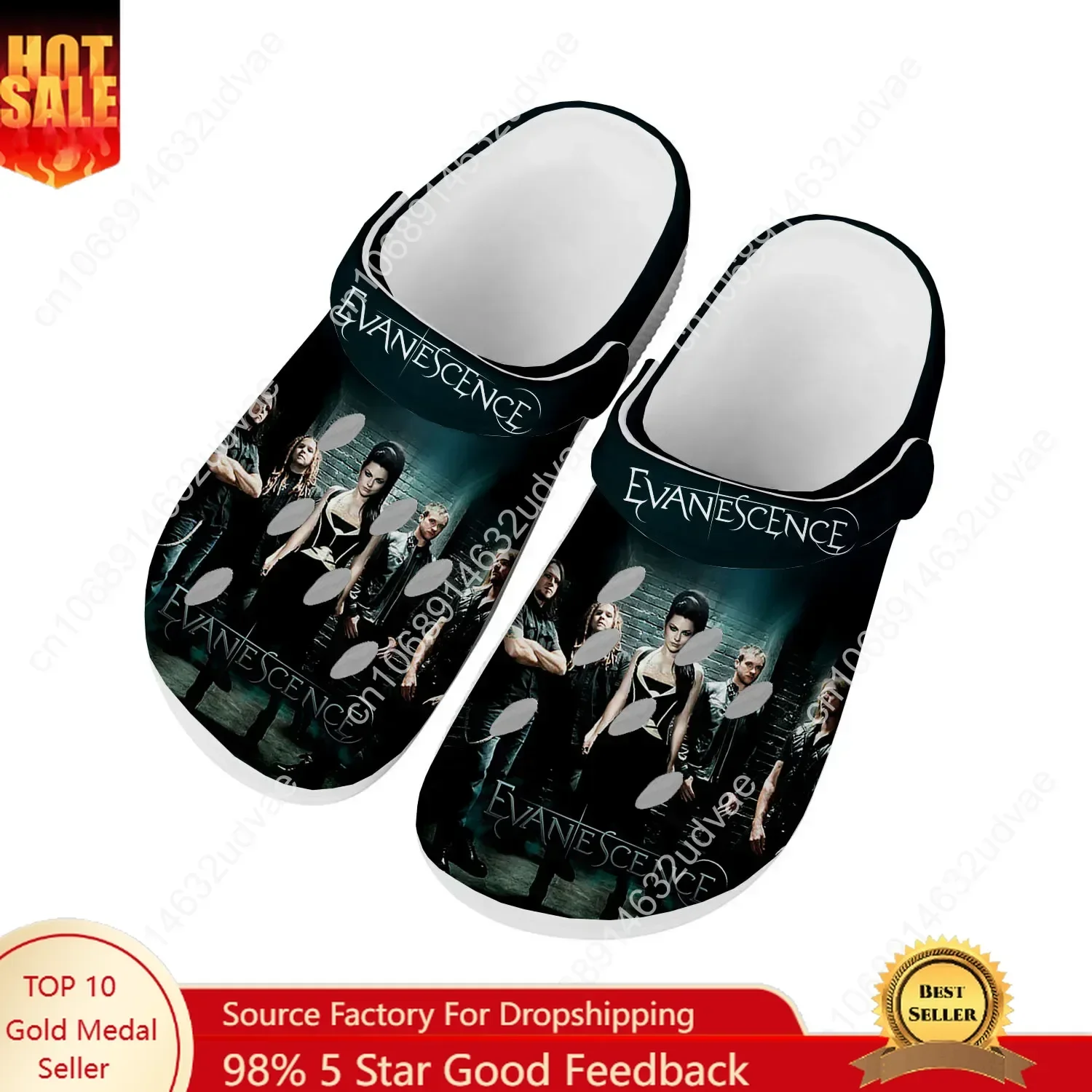 

Evanescence Water Shoes Mens Womens Non-slip Comfortable Home Garden Clogs Customizd Sandals Beach Breathable Hole Slippers