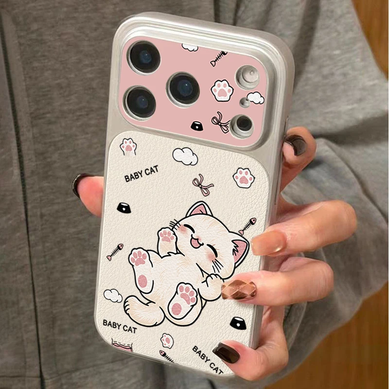Cute Cartoon Pink Paw Polka Dots Cat Phone Case For Xiaomi Redmi Note 15 14 13 12 11 Pro 4G 5G Redmi 17 15 13 15C 14C 13C Cover