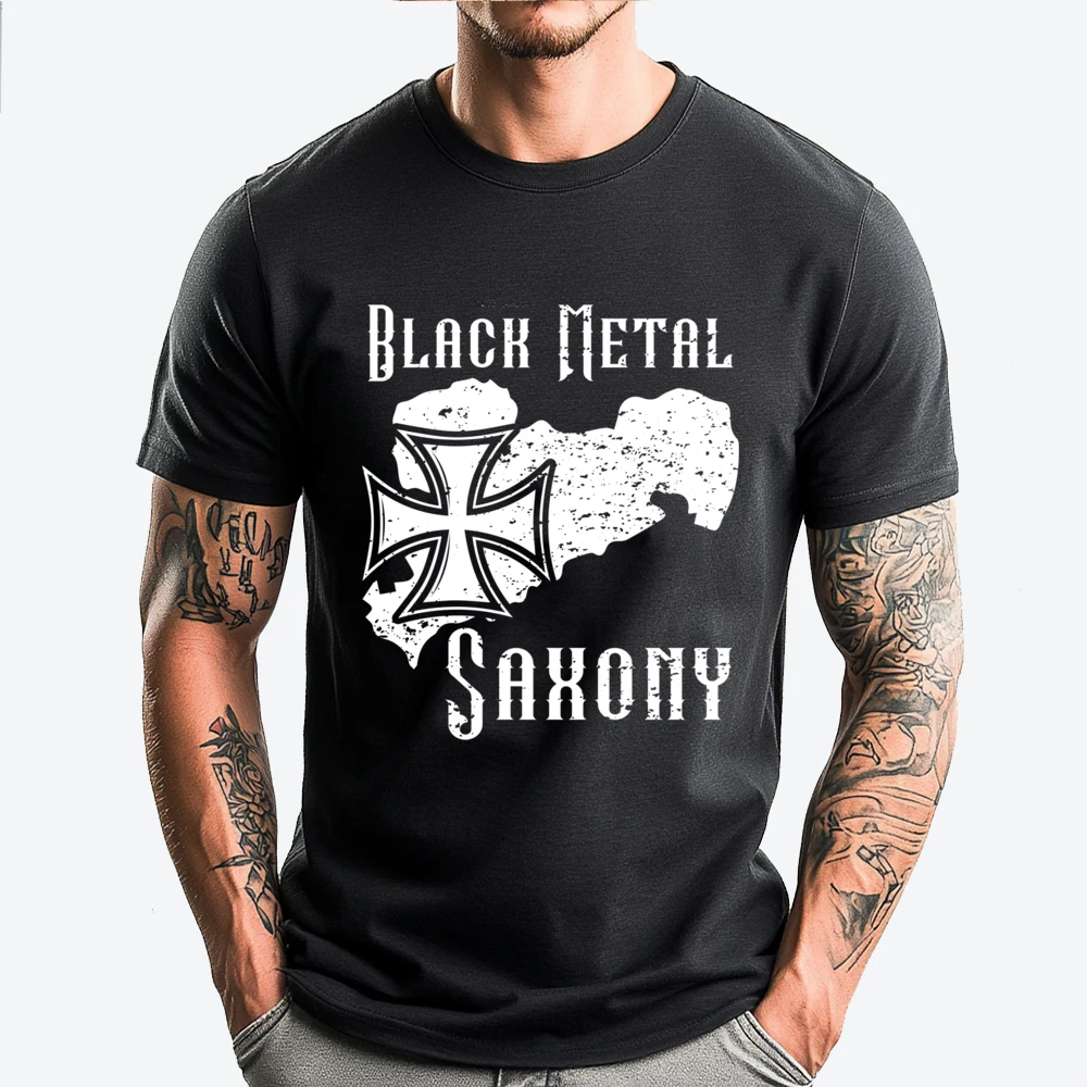 

Black Metal Saxony Grahpic Tee Shirt Free Shipping Clothes T Shirts For Men Fall Camiseta Father's Day