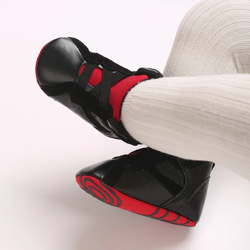 Hoch geschnittene, weichsohlige Freizeitschuhe aus PU für Damen und Herren, Lauflernschuhe für Neugeborene, Baby-Lauflernschuhe, erstes Paar Lauflernschuhe – Detail 15