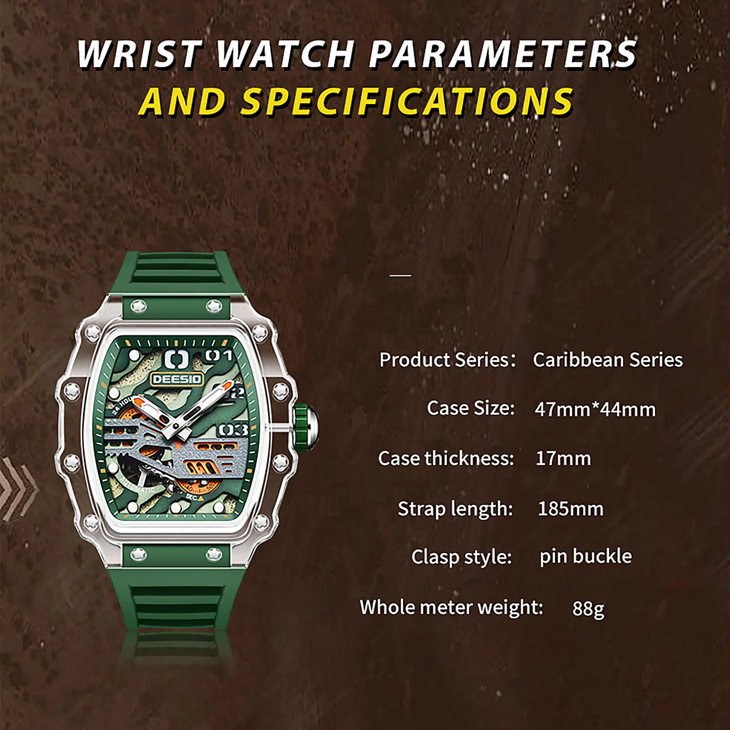 Deesio 1926 ساعة ميكانيكية أوتوماتيكية للرجال بتوقيت جرينتش من ألياف الكربون خفيفة الوزن ذاتية الملء مقاومة للماء ورياضات الياقوت