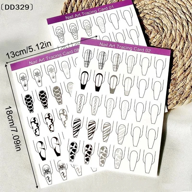 Resin Art Guide Free - 10pcs Nail Art Lines Practice Paper