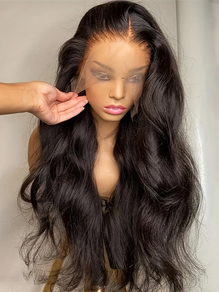 

Lace Front Wig Pre Plucked 13x4 HD Body Wave Lace Front Wig for Women Natural Looking HD Lace Wig Natural Black (26 Inch)