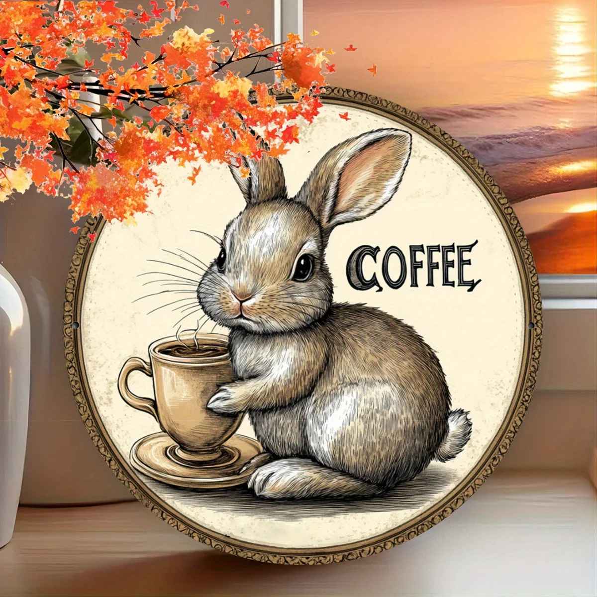 Charming Coffee Bunny 8x8