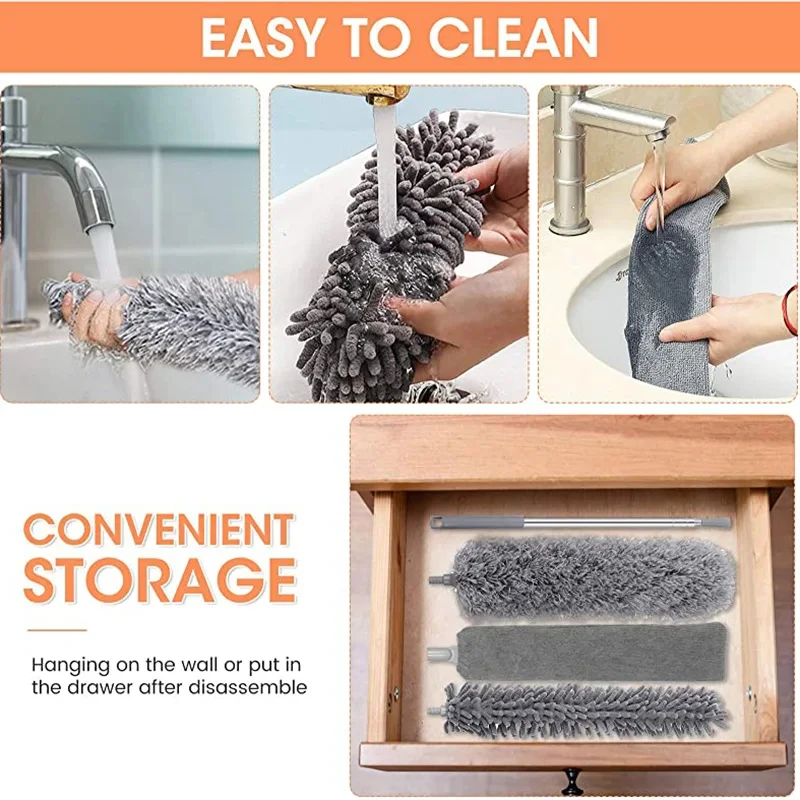 1.35M/2.5M Extendable Duster Long Handle Dust Remover For Furniture Bed Sofa Window Glass Cleaner Household Cleaning Tools - view 4