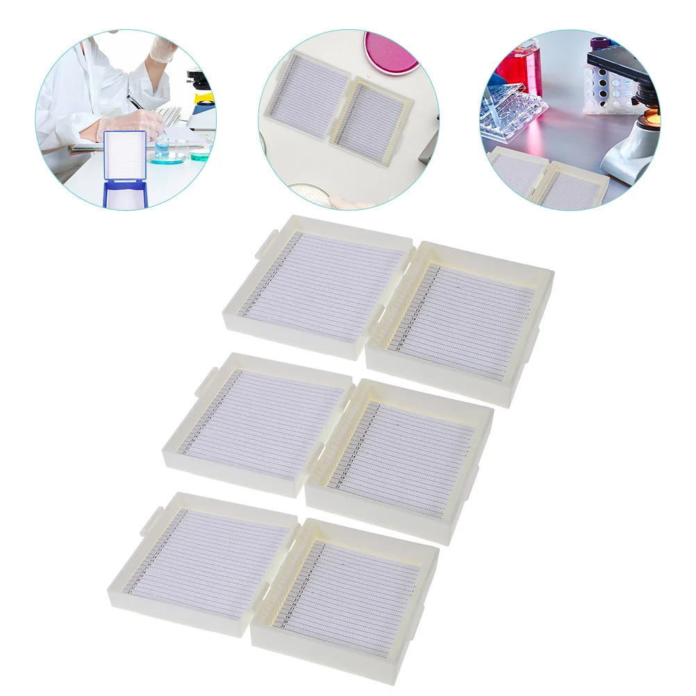 3 Pcs Bracket Clear Storage Bins with Lids Abs Microscope Storing Tool