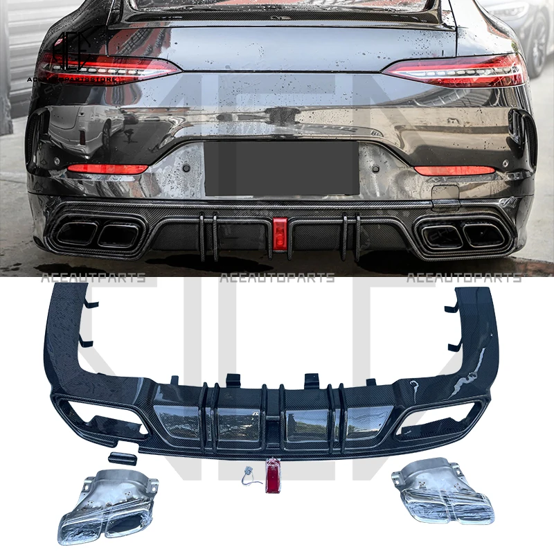 

C Style Carbon Fiber Rear Bumper Lip Rear Diffuser For Mercedes Benz AMG GT50 GT53