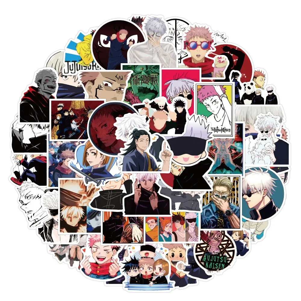 50Pcs Jujutsu Kaisen Anime Graffiti Stickers Laptop Skateboa