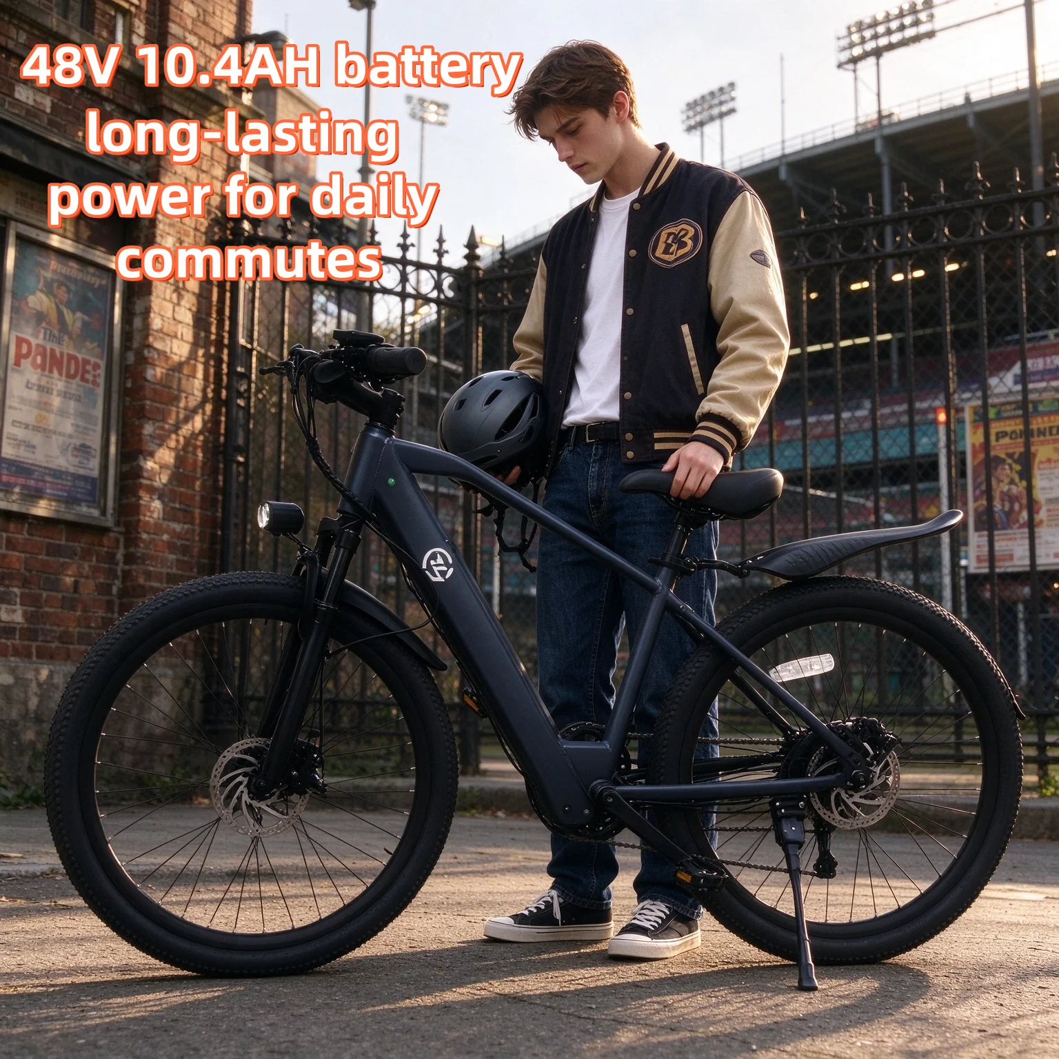 Daily travel preferred electric bicycle 48V 500W motor full suspension shock absorption front and rear disc brakes 24 inch wheel hub 7 speed thumb shifter long range free tool kit local warehouse best gift for birthday.