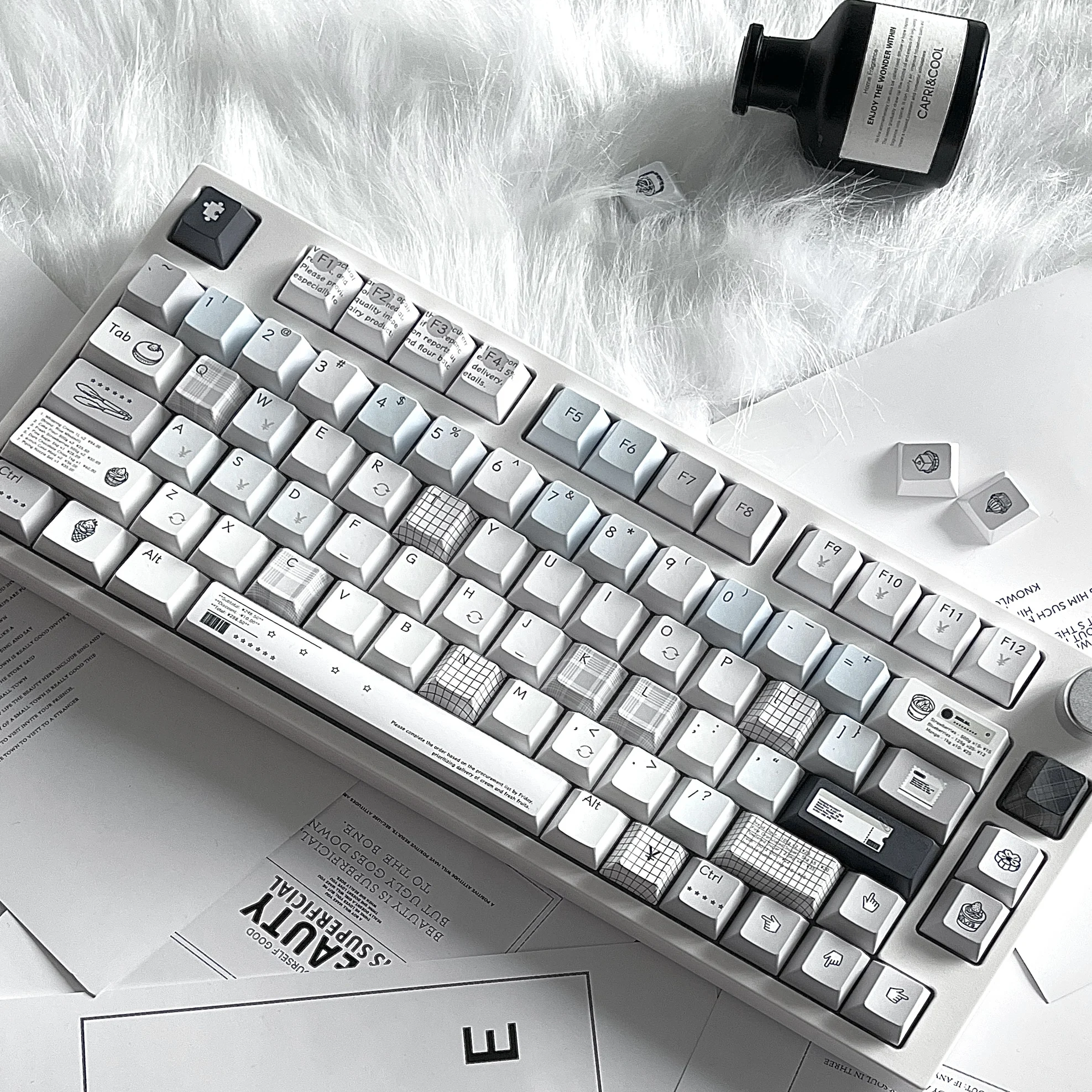 142 133 toetsen Cherry ONA profiel Blues Shufley thermische sublimatie Keycaps set PBT voor mechanisch MX Switch toetsenbord voor geschenken