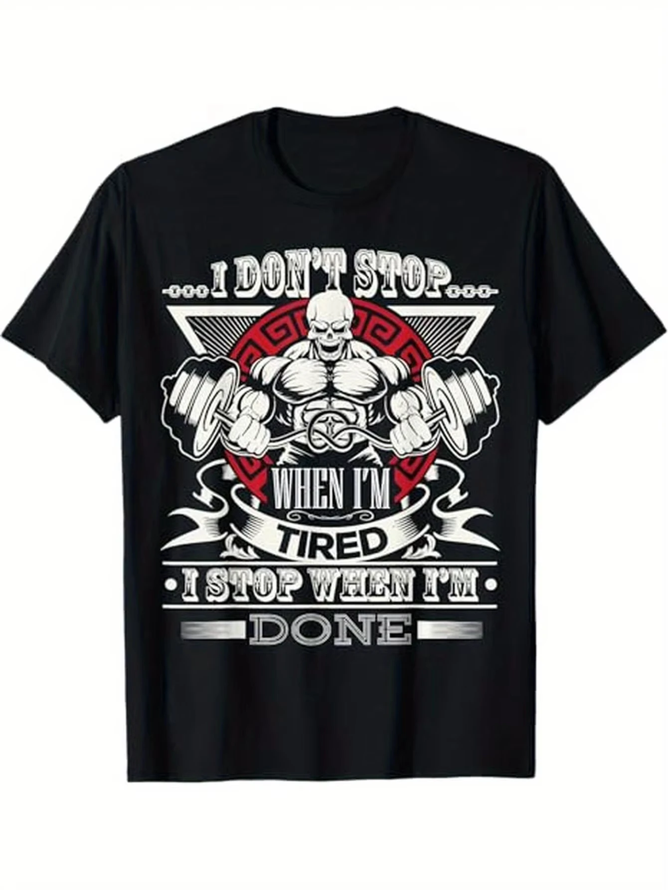 

Summer New Fitness Inspirational Gym Workout Bodybuilder T-Shirt 100% Cotton Men's Short Sleeve Top