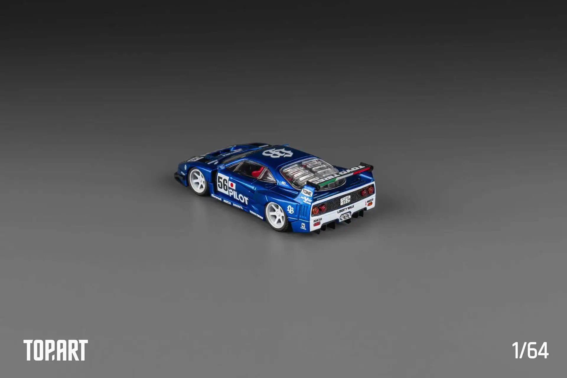 TOP 1:64 LBWK F40 pilot blue / kinetic chrome Limited699 Diecast Model Car