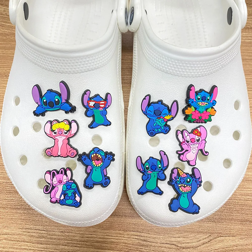 MINISO 1-20Pcs Disney Stitch Shoe Charms Cartoon DIY Shoes Accessories For Clogs Wristbands Sandals Decorations X-mas Gifts