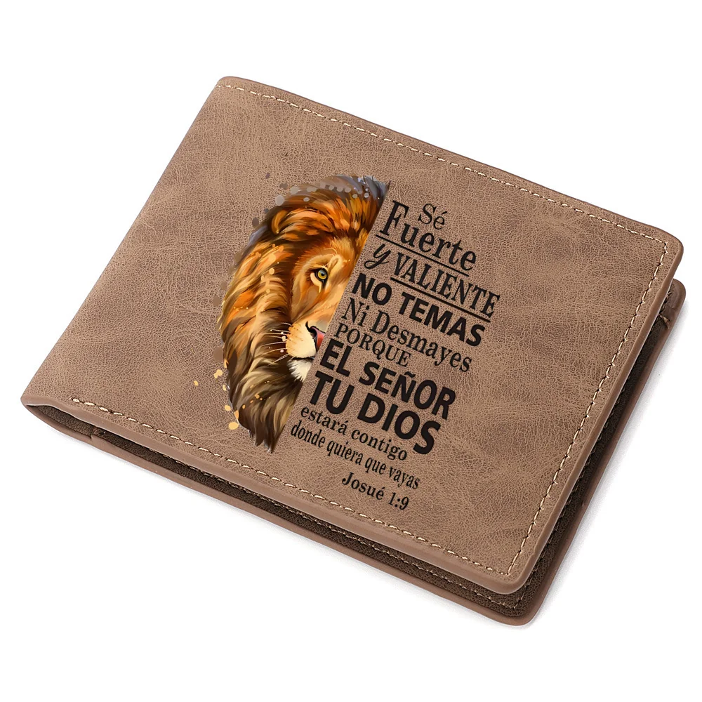 Disney Lion King-Cuero billeteras de PU para hombre, tarjetero corto, informal, monedero, 2024