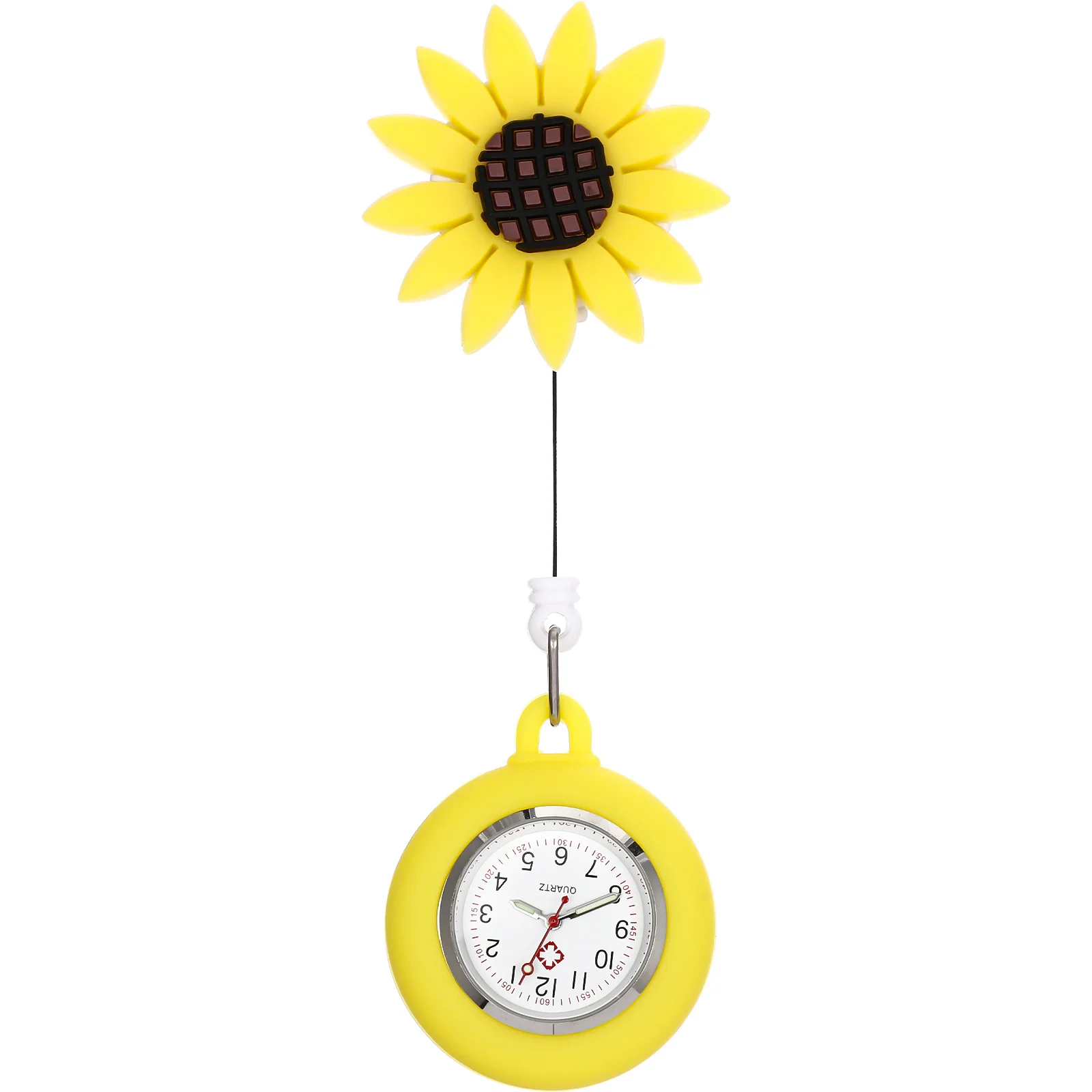 

1Pcs Sunflower Design Nurse Chest Watch Portable Fob Watch with Large Dial Clear Reading Nursing Daily Wear