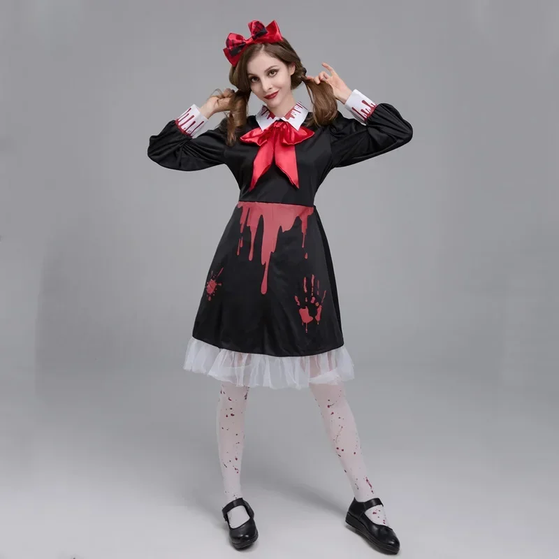 Halloween Cosplay Scary Maid Bloodstain Zombie Masquerade Costume