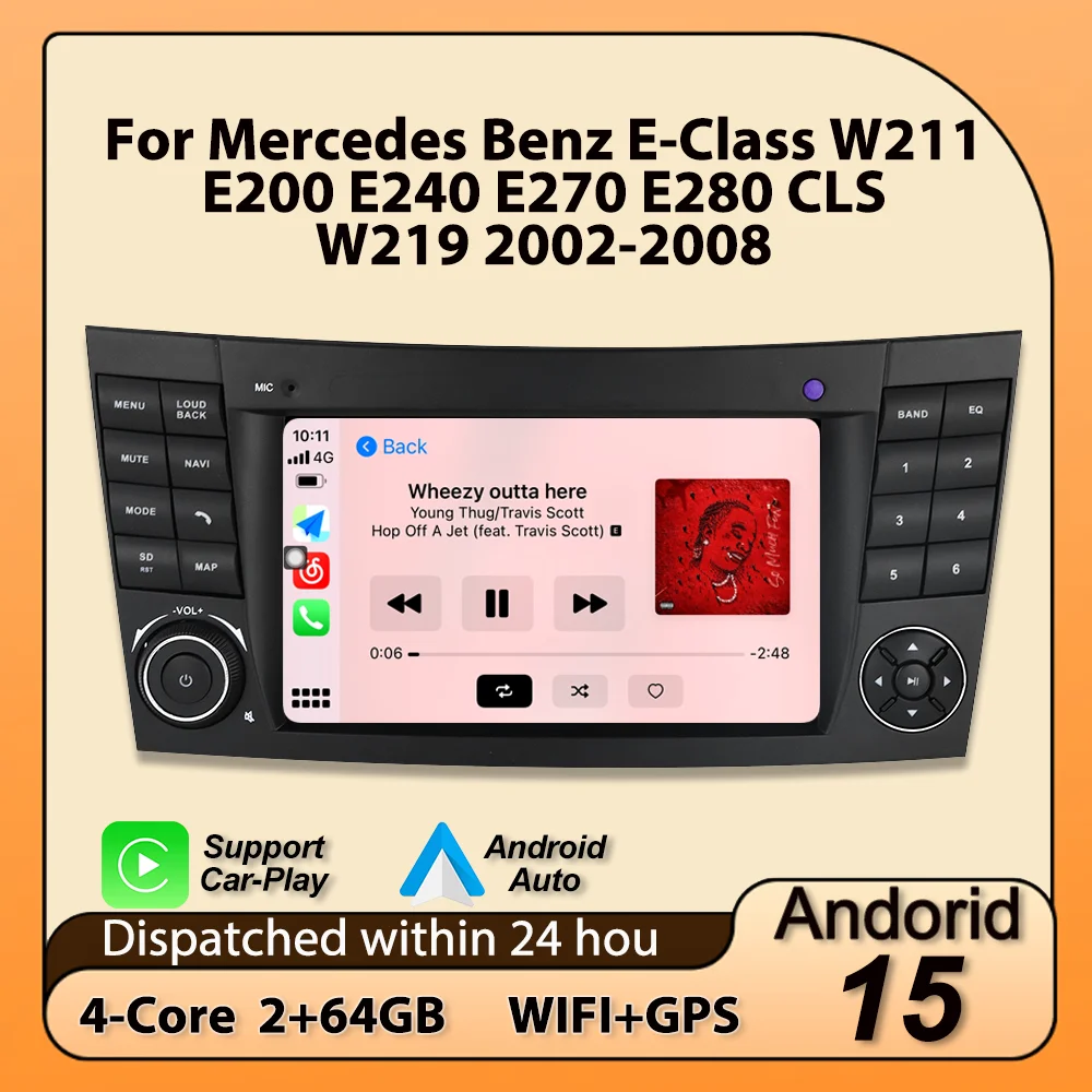Autoradio für Mercedes Benz E-Klasse W211 E200 E220 E300 E350 E240 E270 E280 W219 Carplay GPS Zentrale Multimedia-Stereo-Haupteinheit
