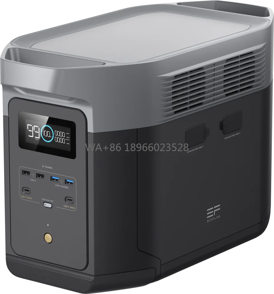 

2400W Delta Portable Power Station Fast Charging Expandable to 6144Wh External Battery Jump Starter Ecoflow 2 Max 2kwh heat sink