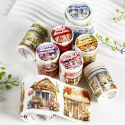 60mm * 2m Vintage Corner Flower Shop Series Stickers Foil Tape e Washi Tape per forniture di cancelleria per scrapbook decorativi fai da te