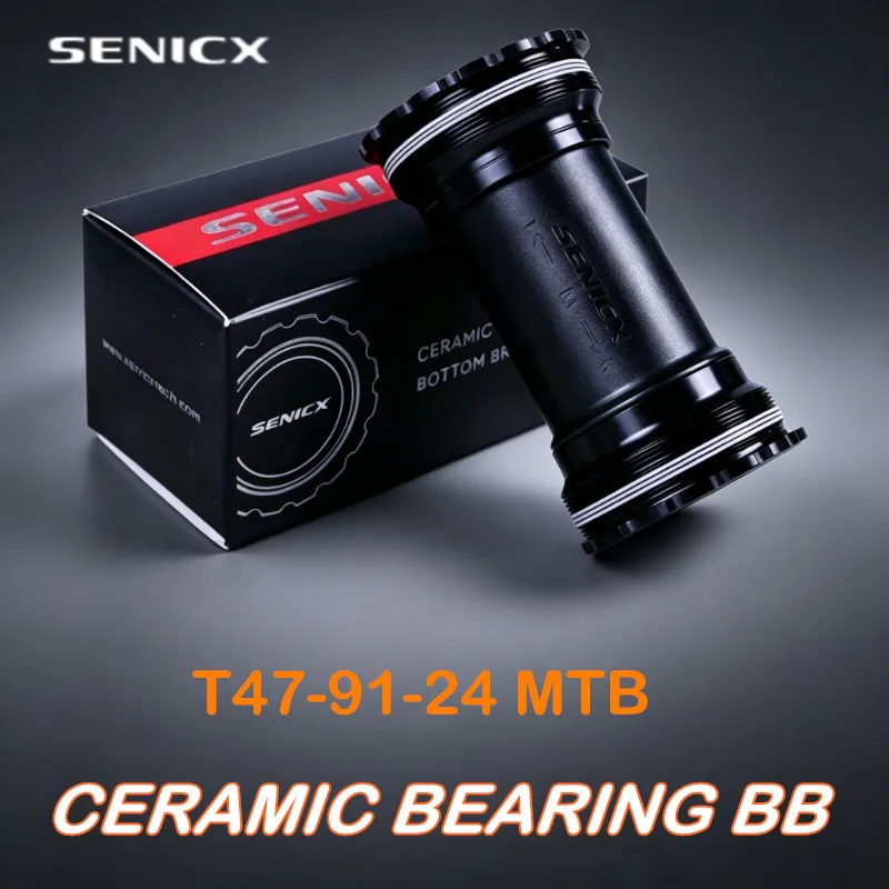 

SENICX T47 BB 91mm Ceramic Bottom Bracket Mtb Seal Dustproof Fit for Shimano Crank 24MM Center Shaft Threaded Bicycle Parts 112g