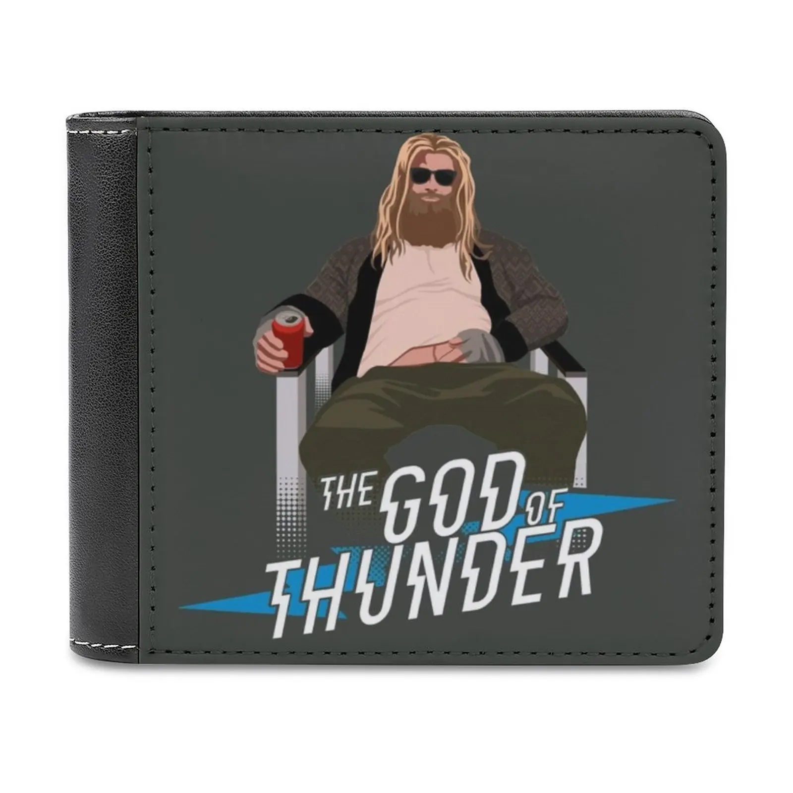 إله الرعد الرجال المحفظة بو الجلود قصيرة الذكور المحافظ بطاقة الائتمان المحفظة للرجال حقيبة المال الفكاهة محاكاة ساخرة شقراء البيرة