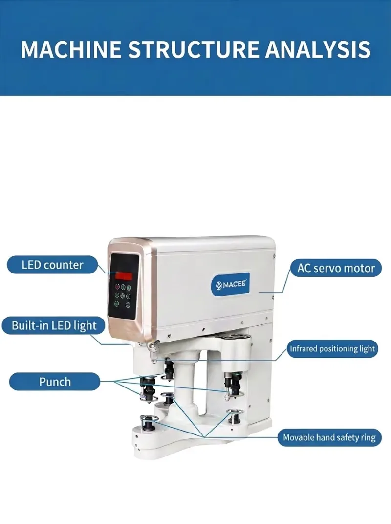 MC-838T-360 Three Head Servo Button Attaching Sewing Machine with 360 Degree Swing Angle