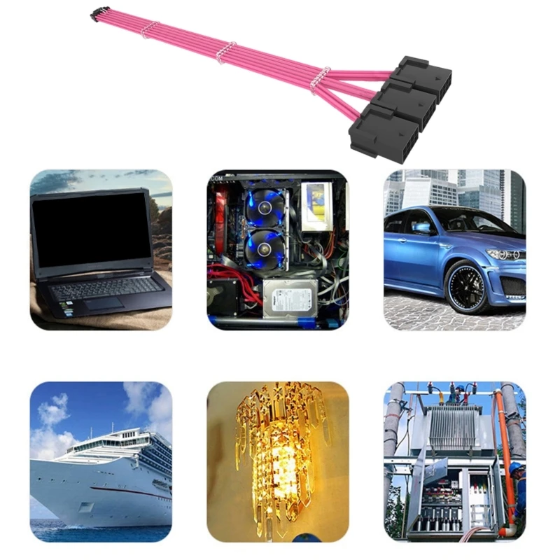 Pcie 5.0-グラフィックカード用のGPU延長ケーブル,12 4ピンから3x8ピンのマザーボード,rtx3090ti,4070, 4070ti, 4080, 4090用の電源コード,ホット