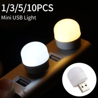Mini USB Night Light Warm White Eye Protection Book Reading Light USB Plug Computer Mobile Power Charging LED Night Lamp for car