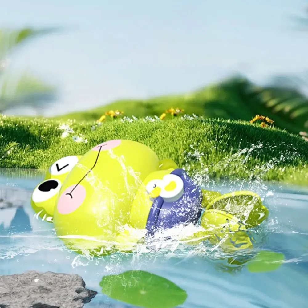 無毒のプラスチック製の泳ぐカエルのお風呂のおもちゃ、漫画の水遊び、ゼンマイ仕掛けのおもちゃ、モンテッソーリのお風呂、浮かぶプールゲーム、プール